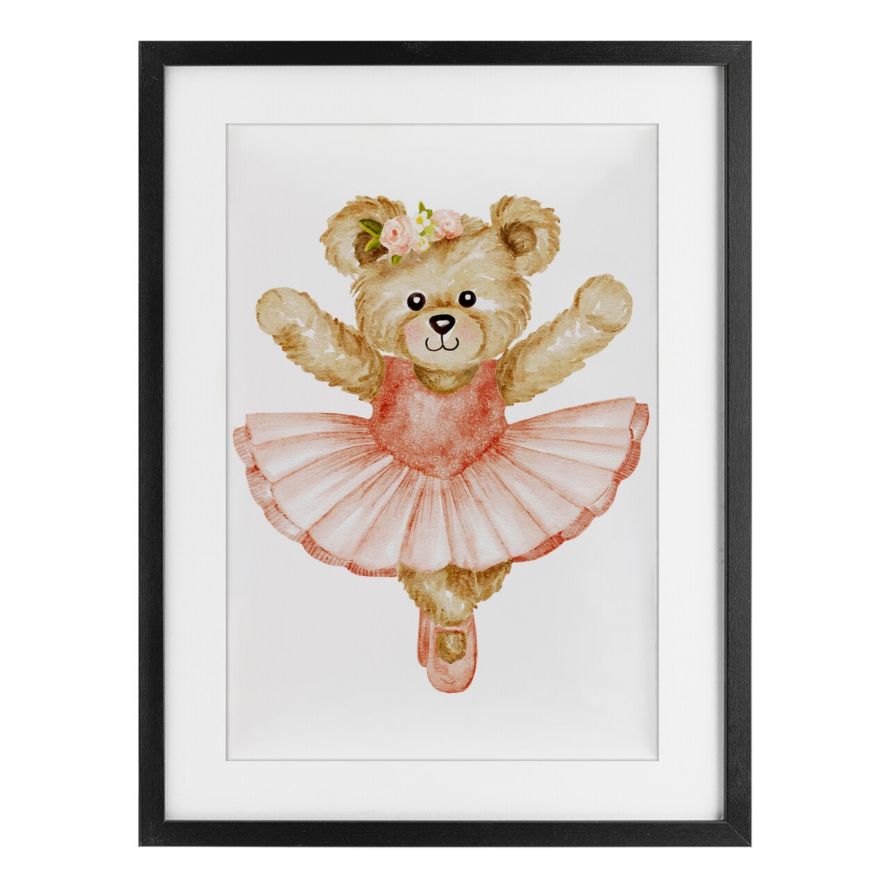 Stupell Industries Teddy Bear Ballet Tutu Framed Print Under Glass, design by Amy Hall
